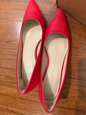 Athena Alexander Bright Red Pointed Toe Flats